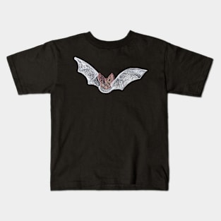 Spooky Bat Pattern - Black Kids T-Shirt